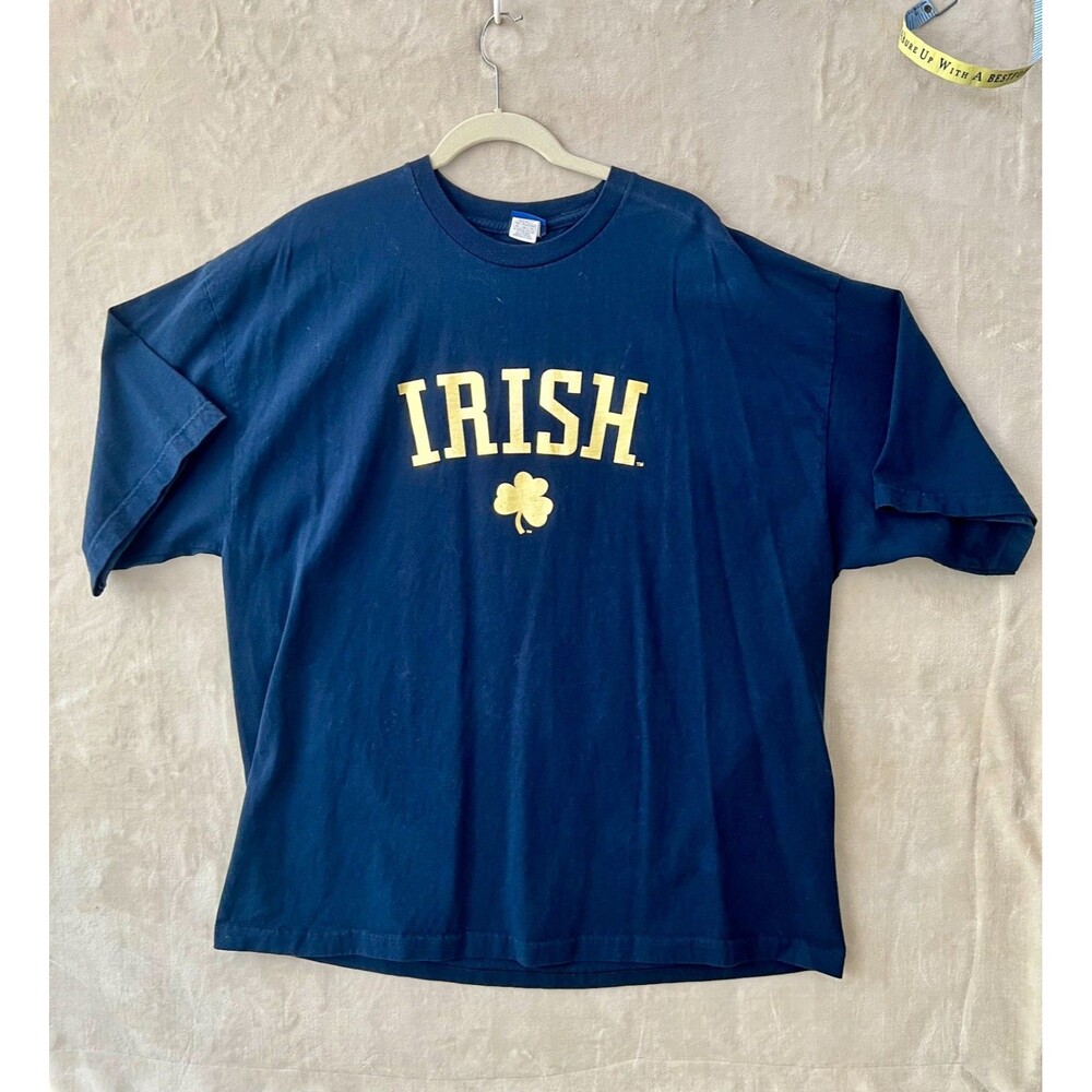 Notre Dame Irish Dark Navy T-Shirt 2XL Short Sleeve, Notre Dame Logo